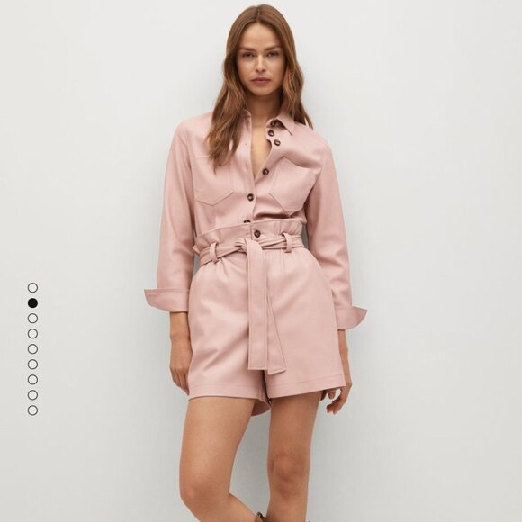 Mango Pastel Pink Faux Leather Shirt - Picture 5 of 5